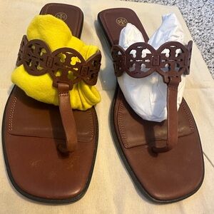 Tory Burch Brown Leather Sandals